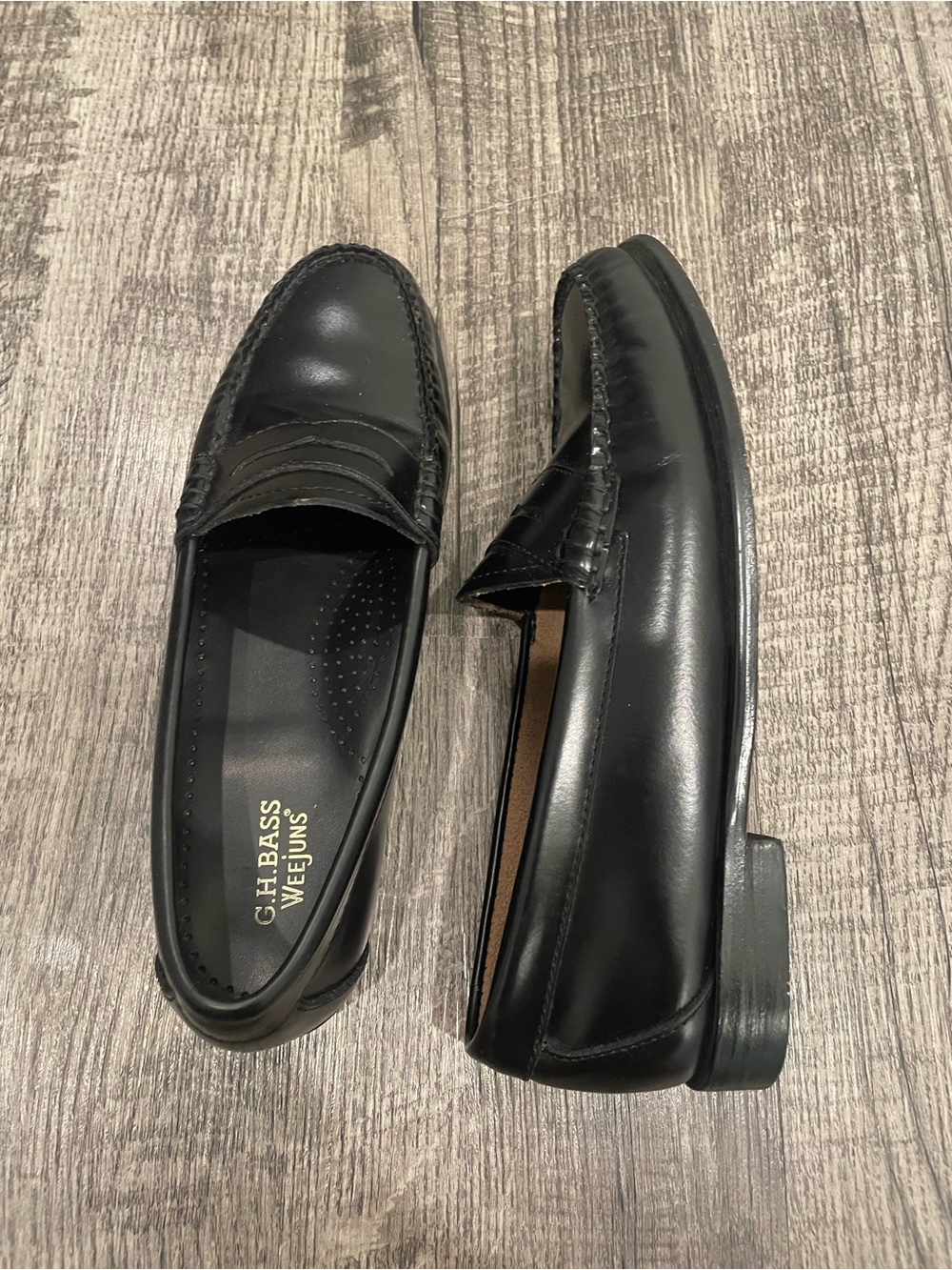 GH Bass Whitney Weejun Classic Black Leather Penny Loafers - Picture 5 of 7